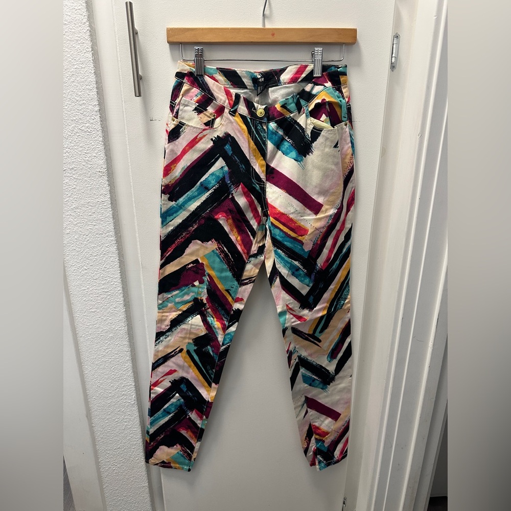 H&M Multicolor Abstract Skinny Jeans